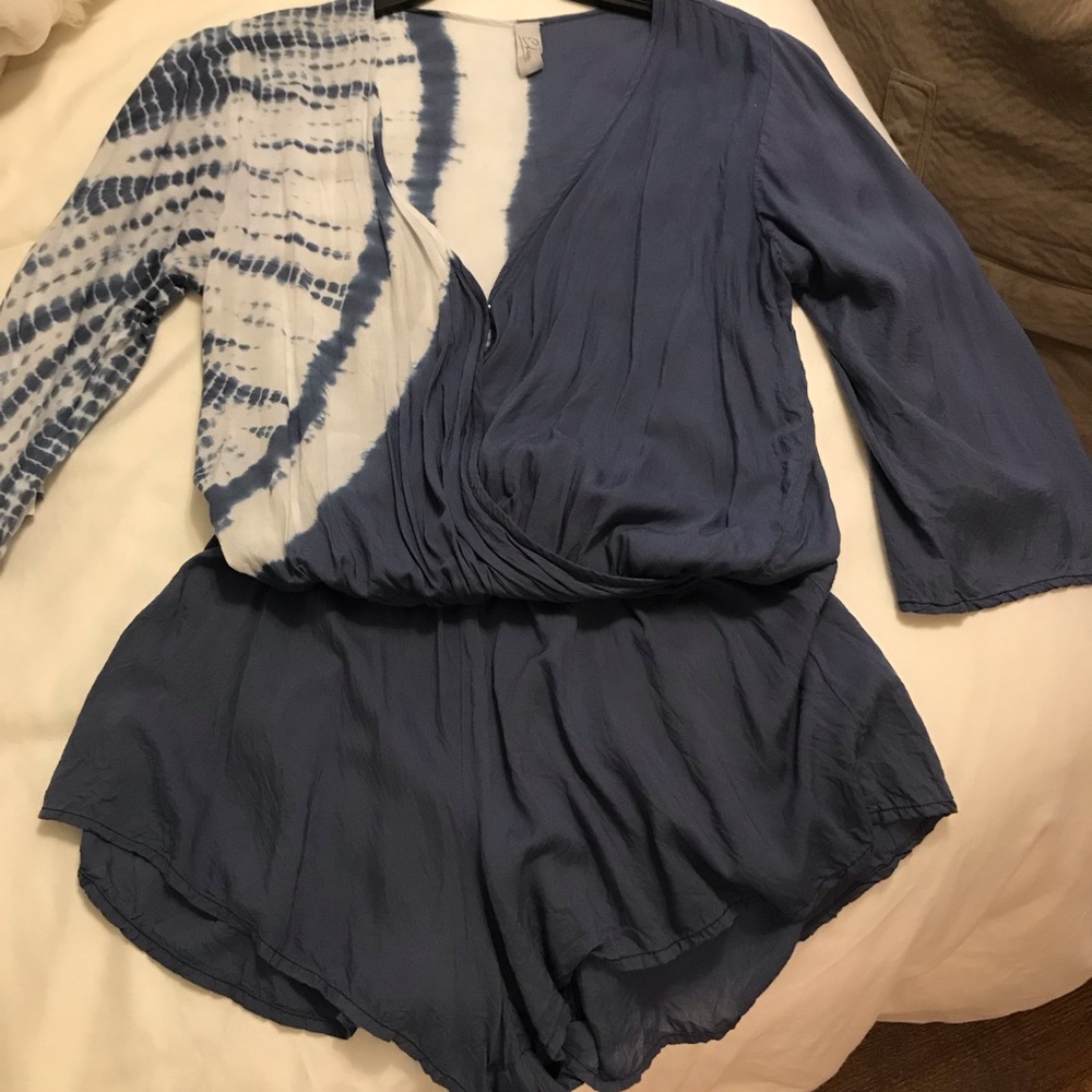 Everything but Water ~ Blue/white tie dye romper